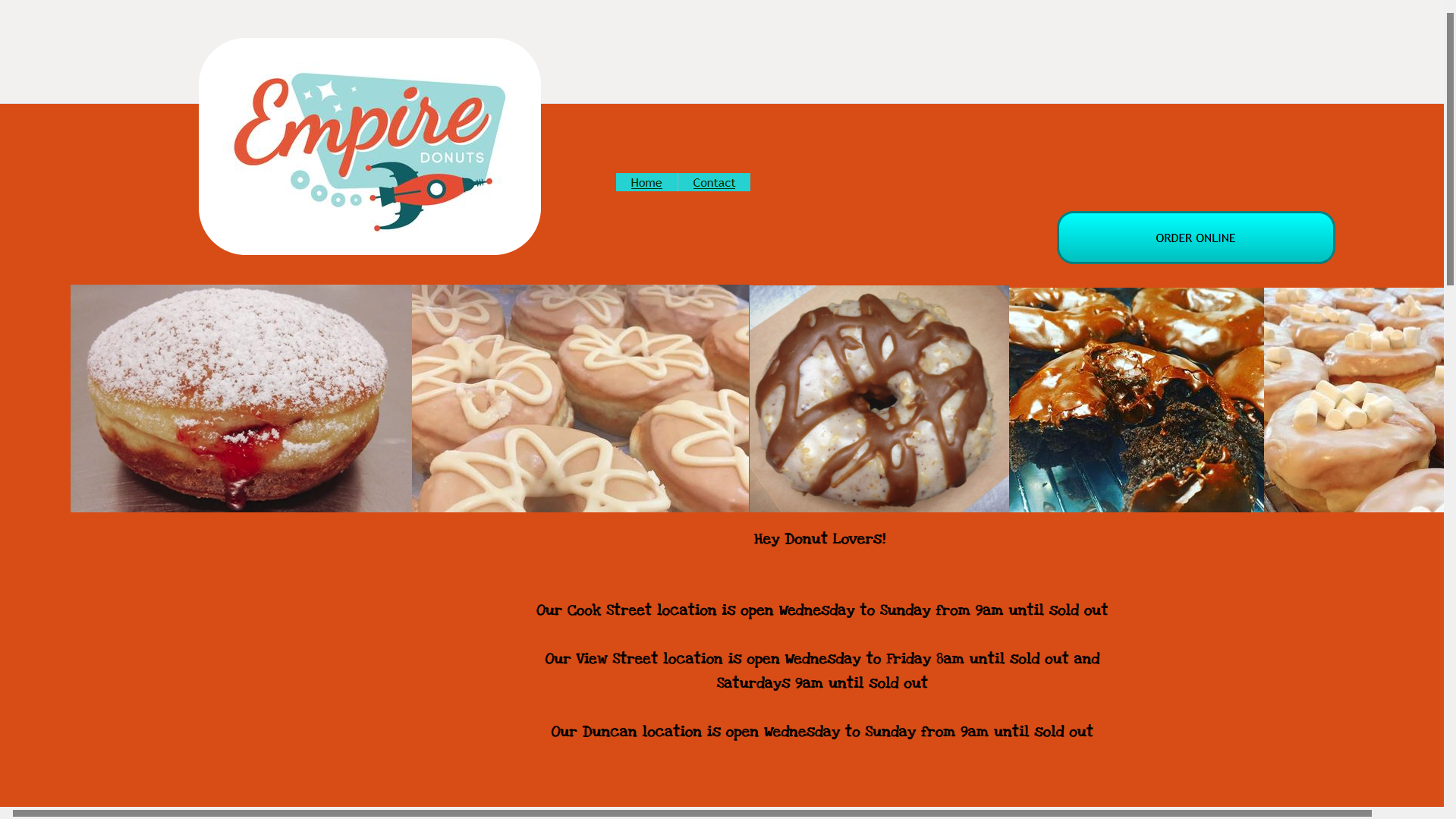 final version of a redesigned website done for a local donut company.